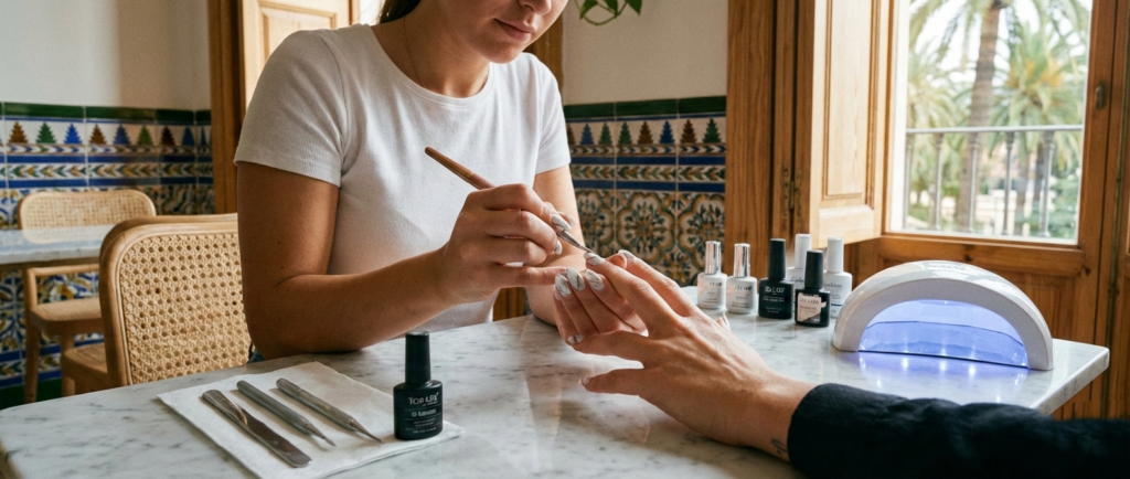 Uñas efecto mármol en Valencia realizadas con gel de alta gama en salón profesional Uñas efecto mármol en Valencia realizadas con gel de alta gama en salón profesional